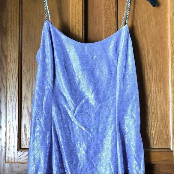 Vintage Bari Jay Purple Metallic Rhinestone Maxi Dress - 7-8 - Picture 4 of 15